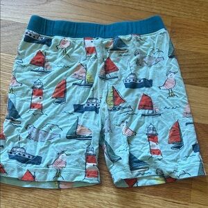 Little Sleepies Blue and White Kids Sailboat Shorts - 3T